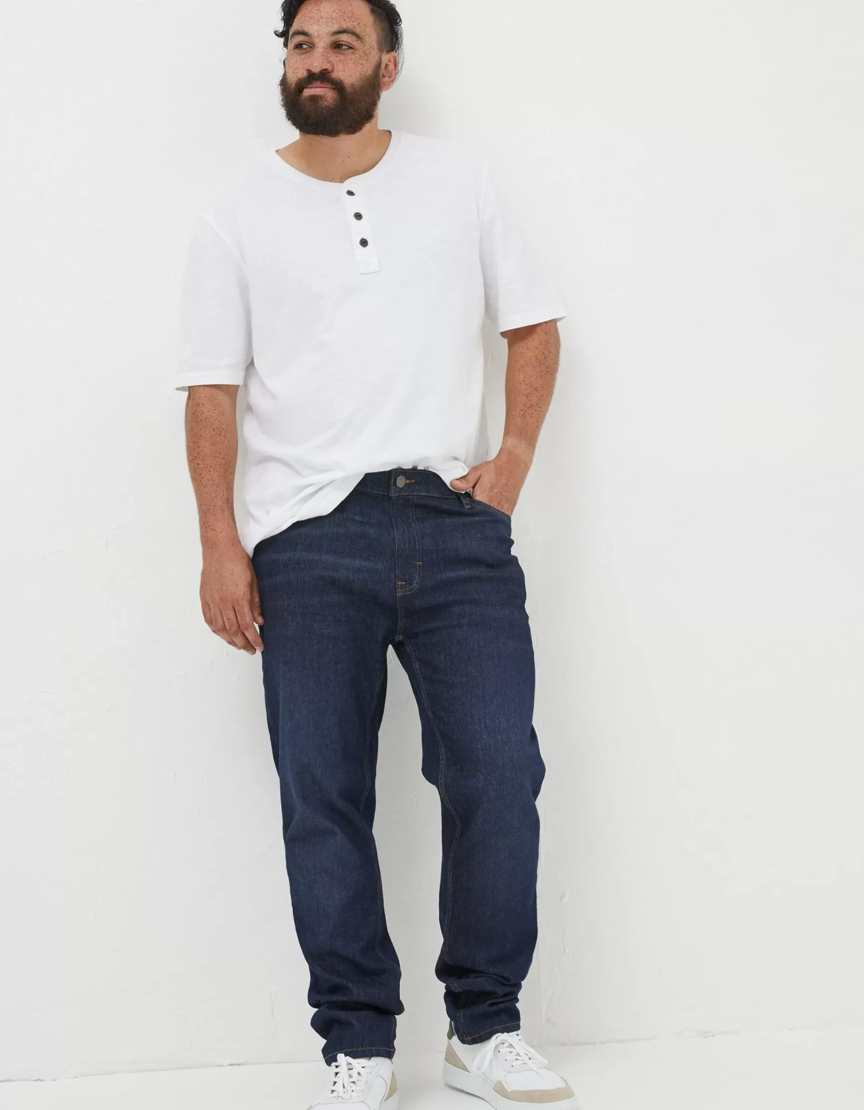 FatFace Slub Henley T-Shirt|Men T-Shirts