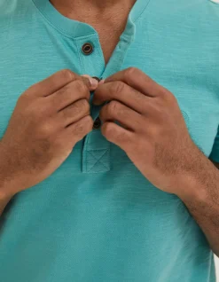 FatFace Slub Henley T-Shirt|Men T-Shirts