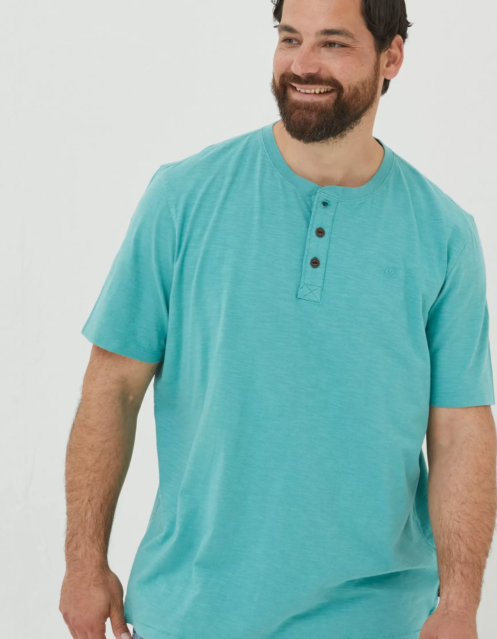 FatFace Slub Henley T-Shirt|Men T-Shirts