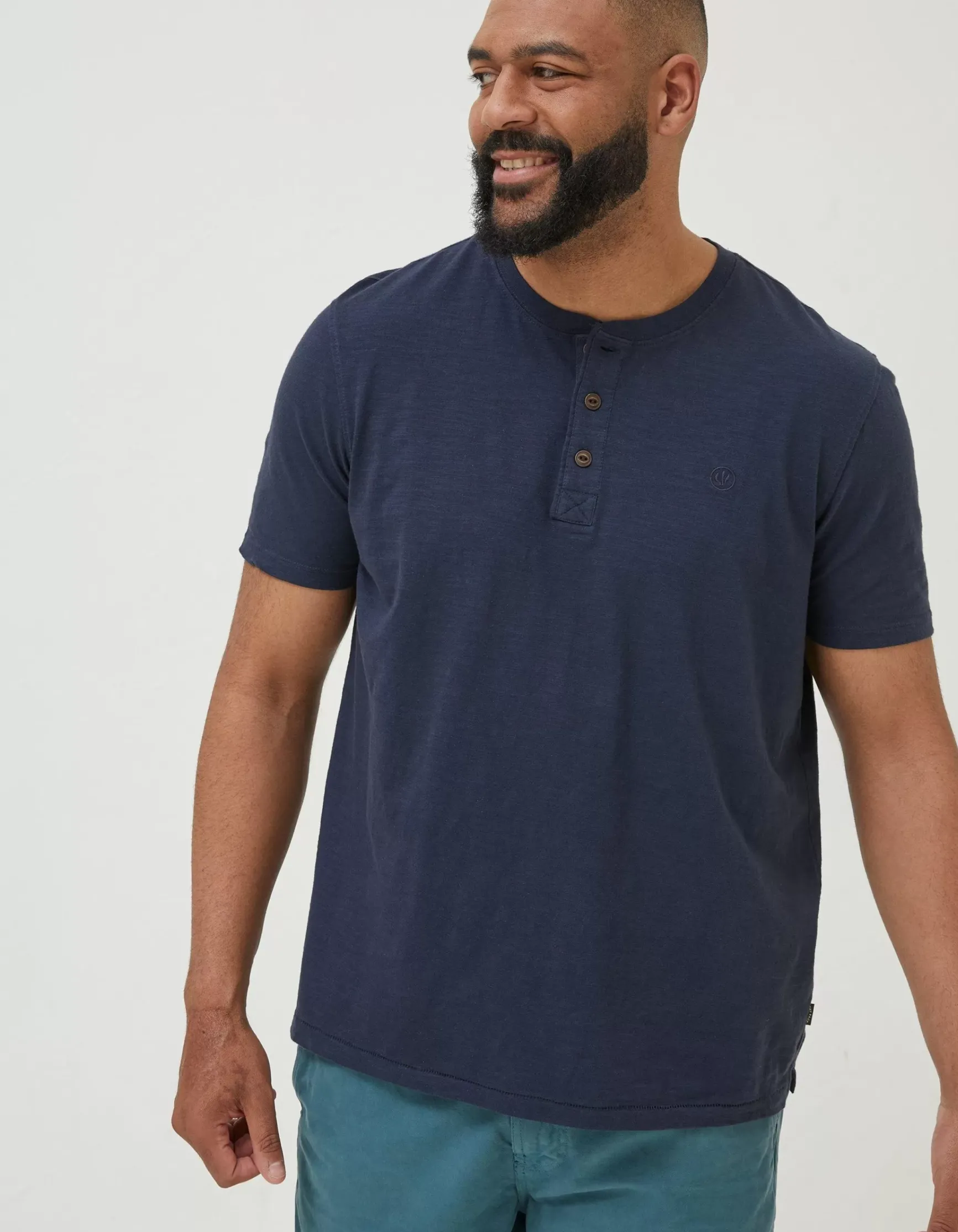 FatFace Slub Henley T-Shirt|Men T-Shirts