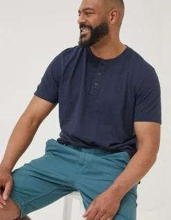 FatFace Slub Henley T-Shirt|Men T-Shirts