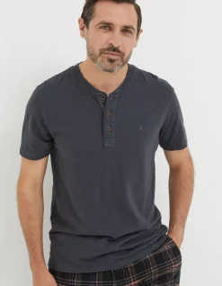 FatFace Slub Henley T-Shirt|Men T-Shirts