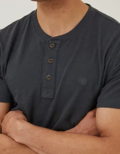 FatFace Slub Henley T-Shirt|Men T-Shirts