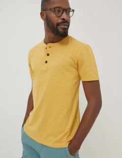 FatFace Slub Henley T-Shirt|Men T-Shirts