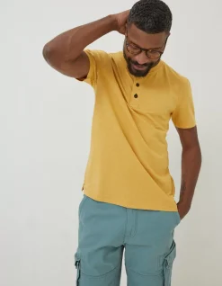 FatFace Slub Henley T-Shirt|Men T-Shirts