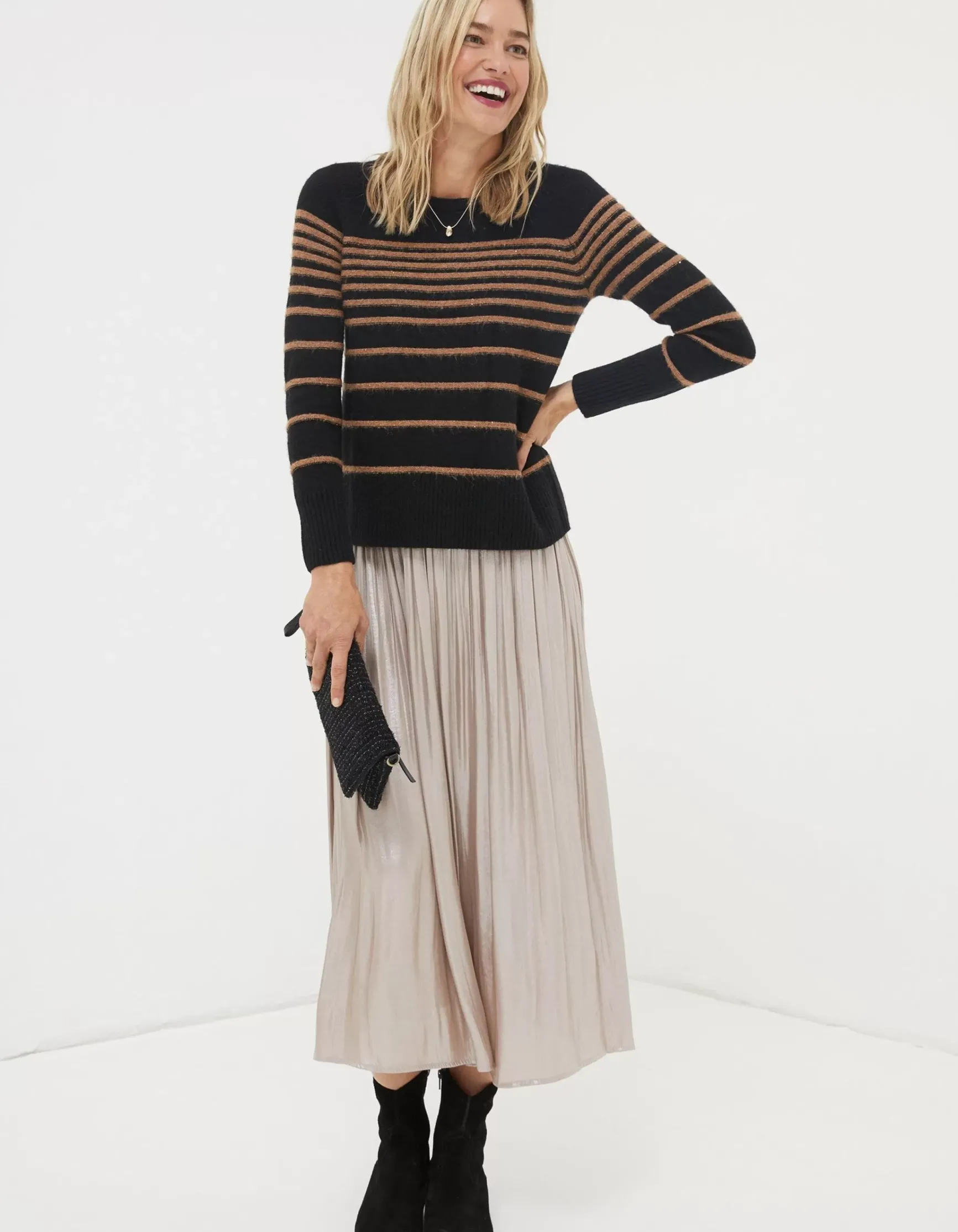 FatFace Sparkle Stripe Jumper|Women View All
