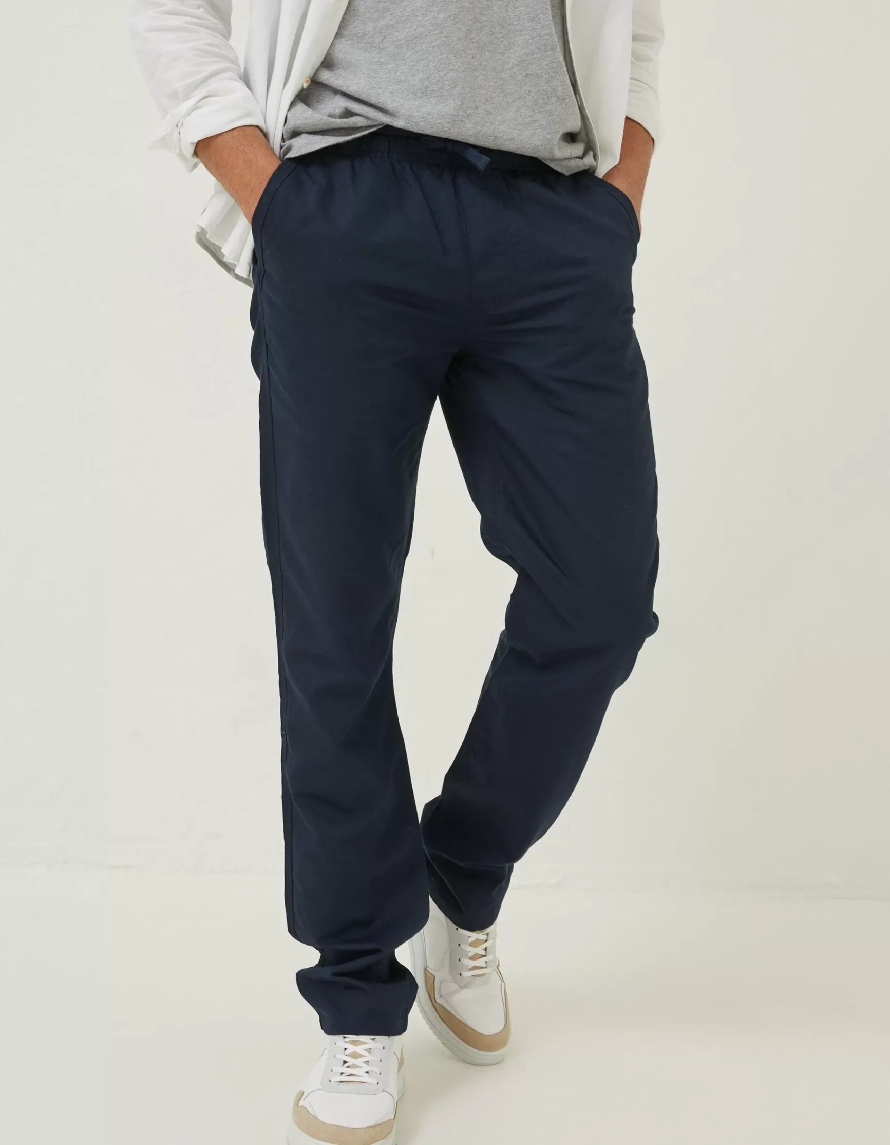 FatFace Straight Cotton Linen Trousers|Men Trousers & Chinos