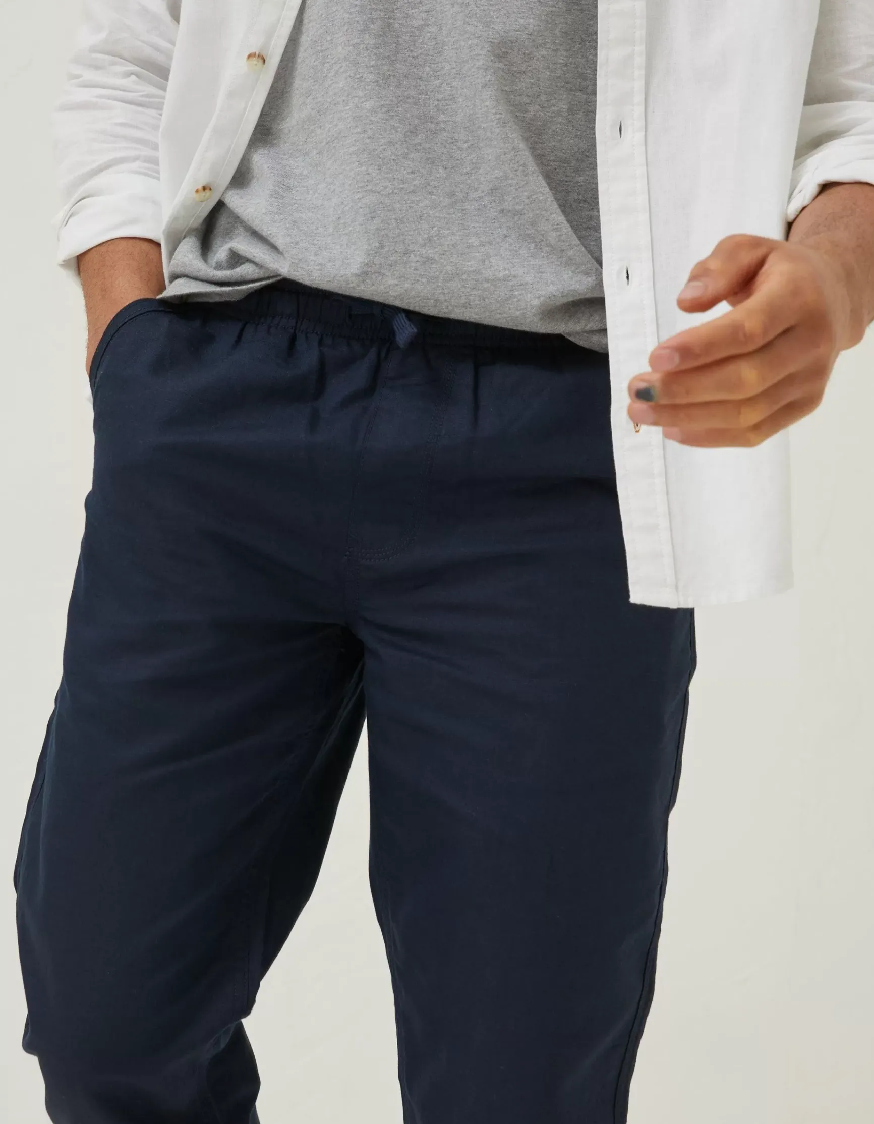 FatFace Straight Cotton Linen Trousers|Men Trousers & Chinos