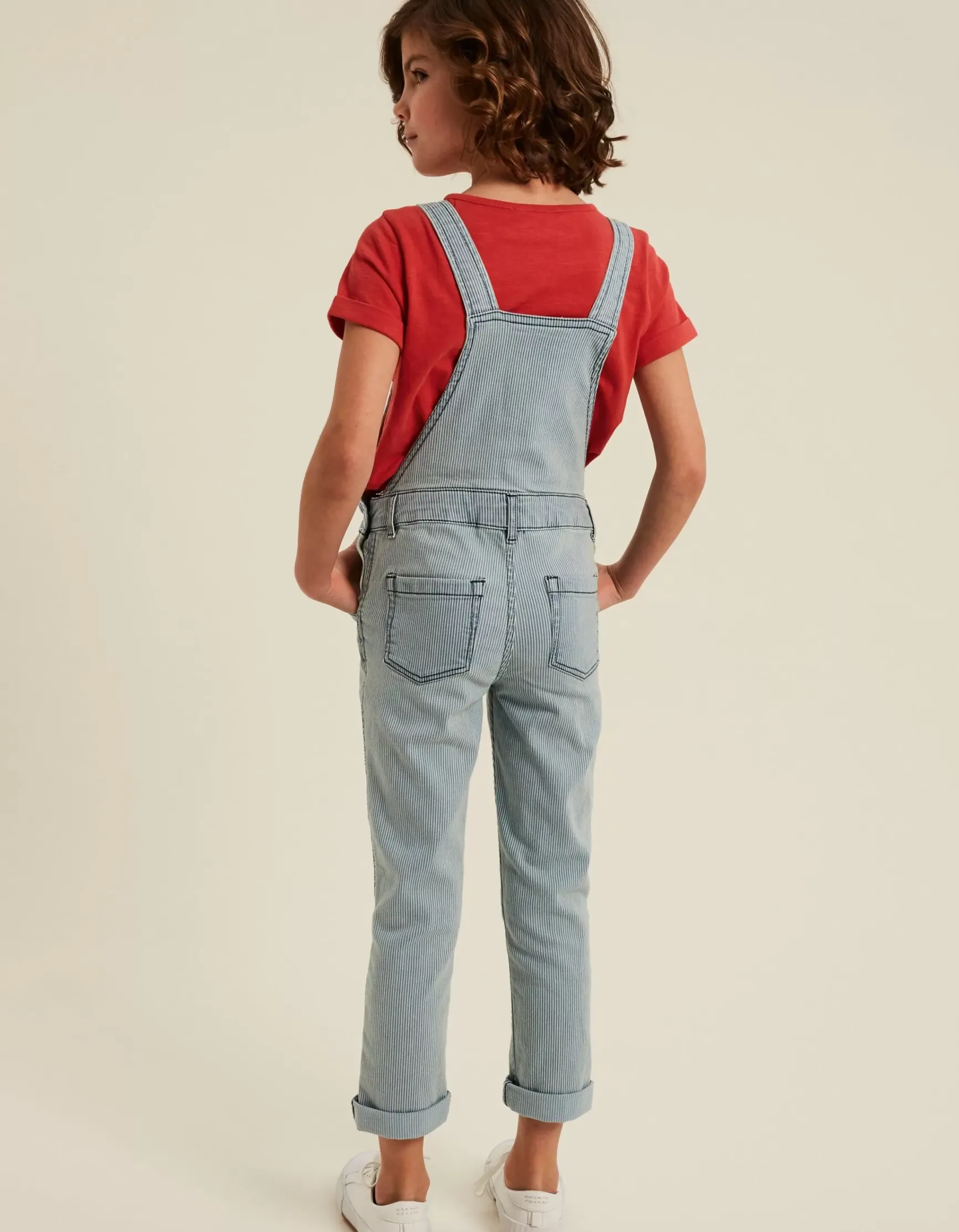 FatFace Stripe Denim Dungarees|Girls View All