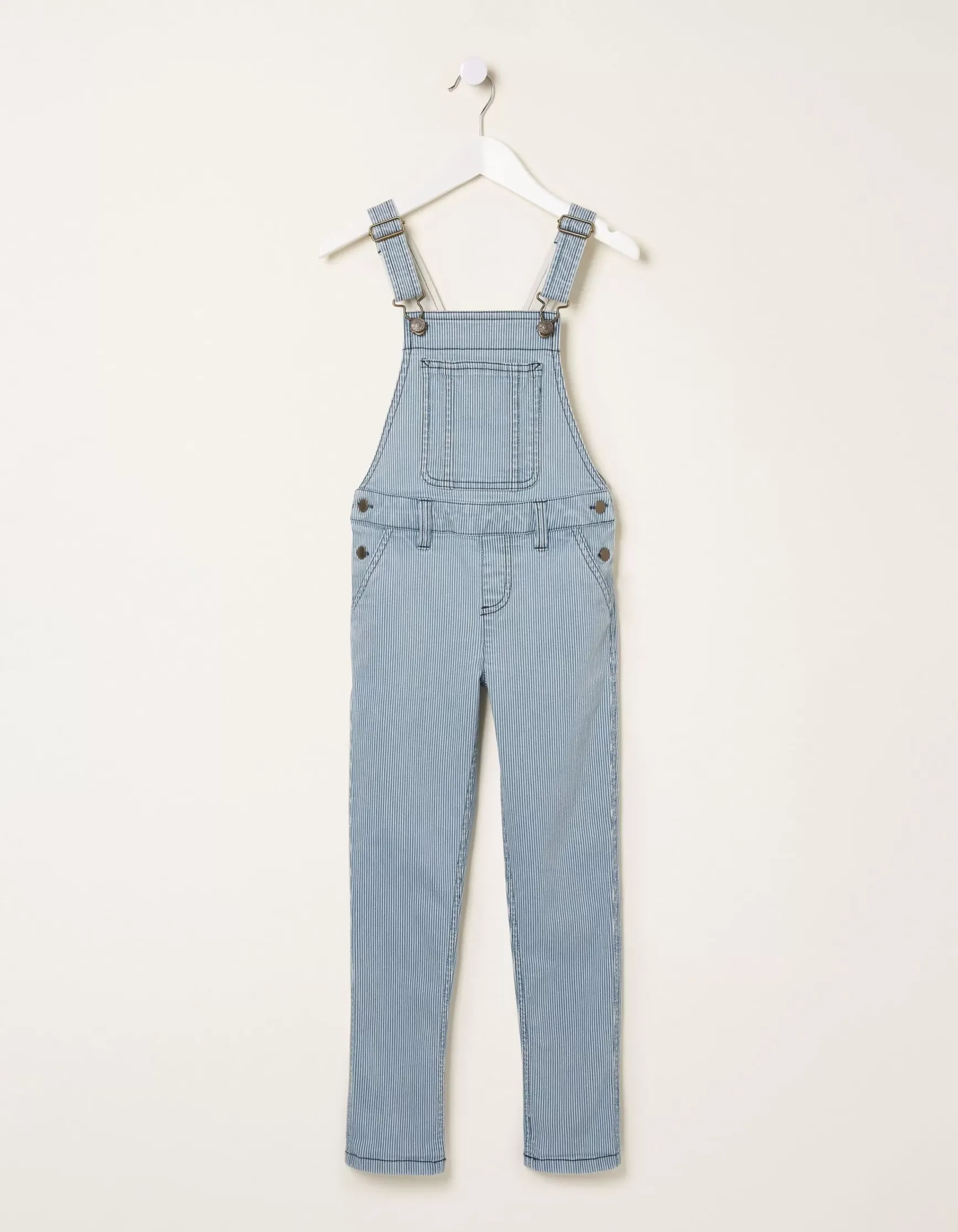 FatFace Stripe Denim Dungarees|Girls View All