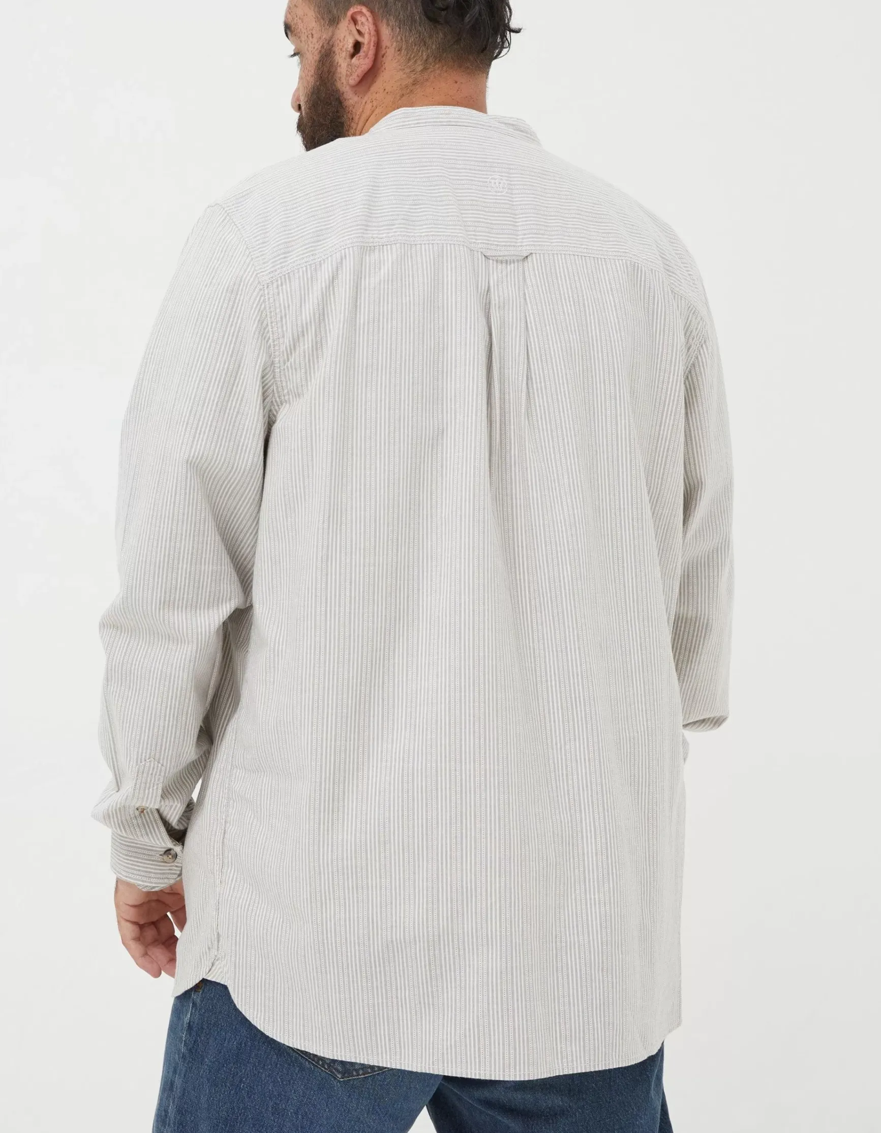 FatFace Stripe Grandad Shirt|Men View All