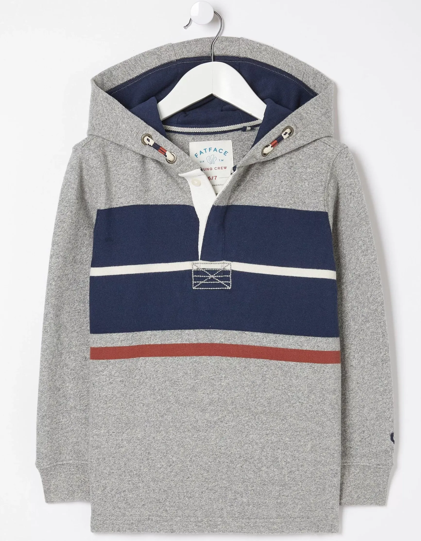 FatFace Stripe Henley Hoodie|Boys View All
