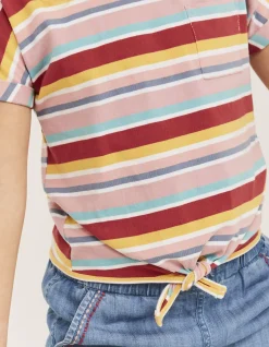 FatFace Stripe Knot Front T-Shirt|Girls View All