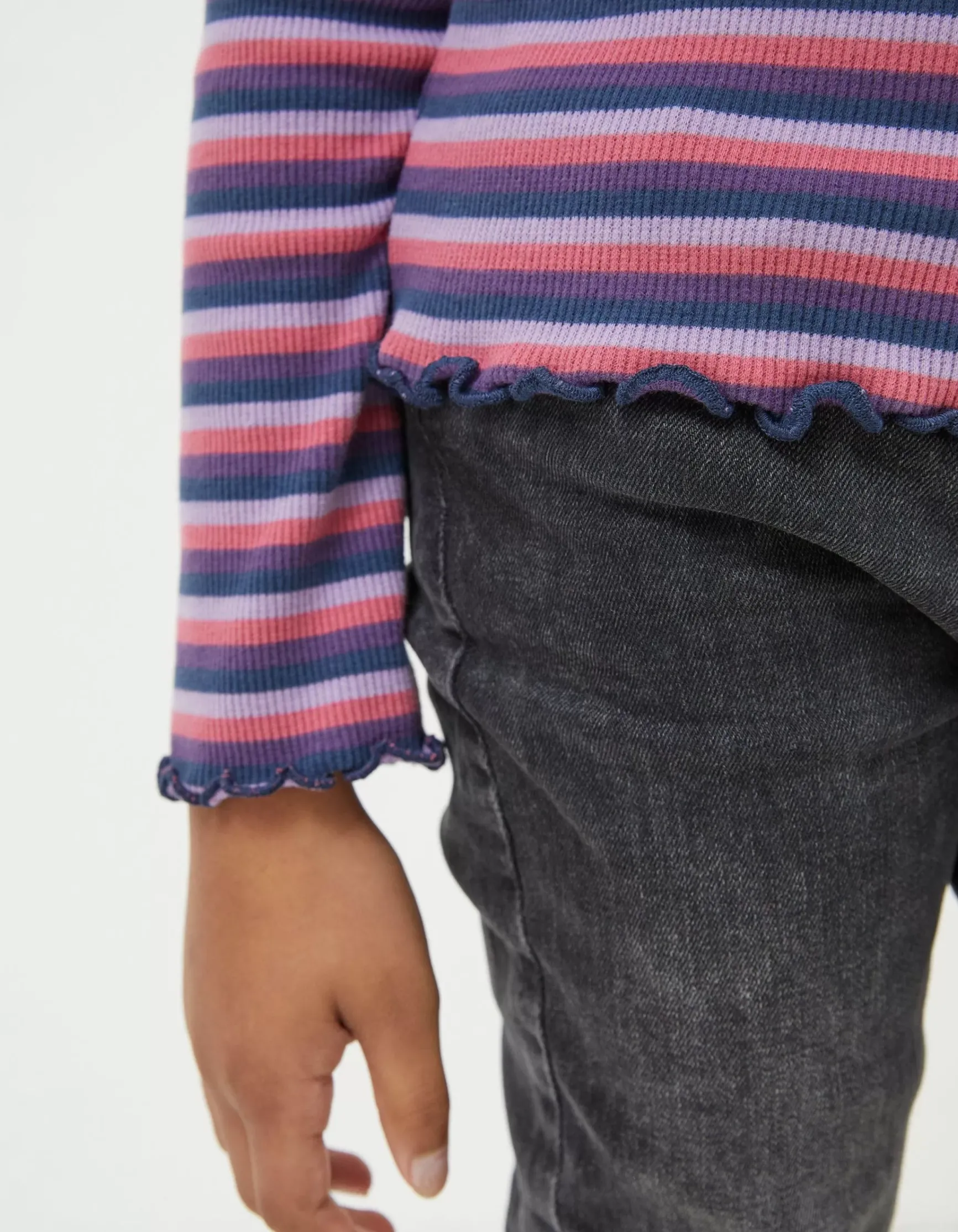 FatFace Stripe Rollneck Jersey T-Shirt|Girls View All