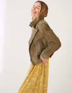 FatFace Suzie Suede Biker Jacket|Women Coats & Jackets