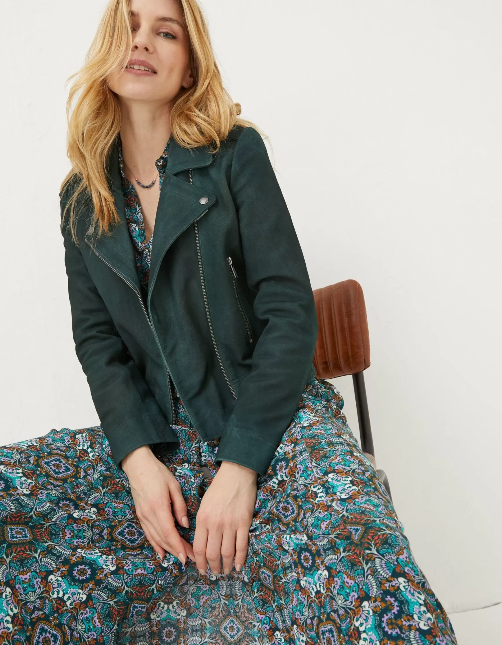 FatFace Suzie Suede Biker Jacket|Women Coats & Jackets