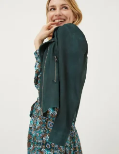 FatFace Suzie Suede Biker Jacket|Women Coats & Jackets