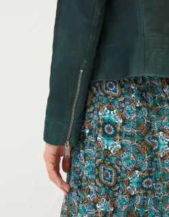 FatFace Suzie Suede Biker Jacket|Women Coats & Jackets