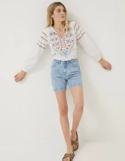 FatFace Tally Embroidered Blouse|Women Shirts & Blouses