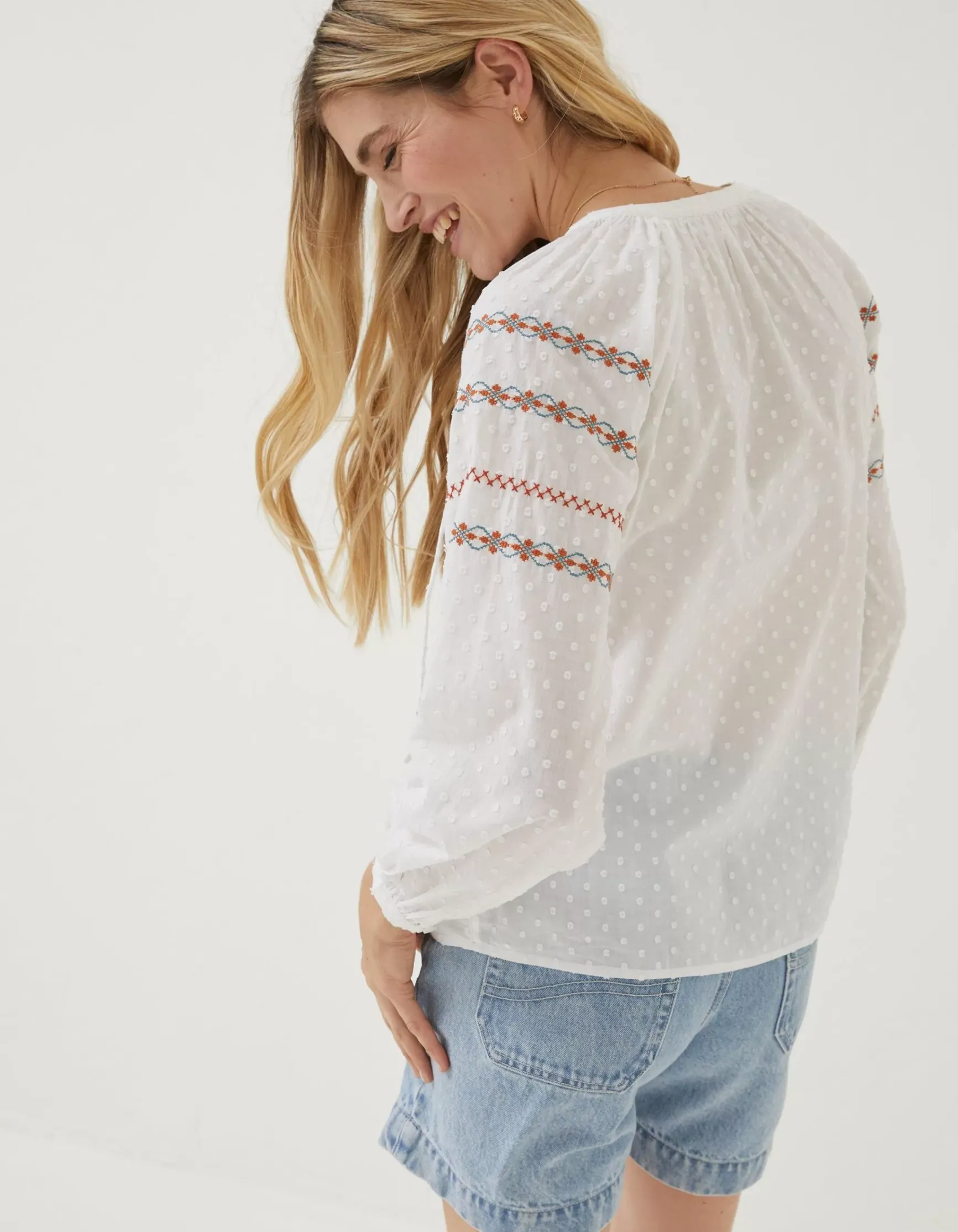 FatFace Tally Embroidered Blouse|Women Shirts & Blouses