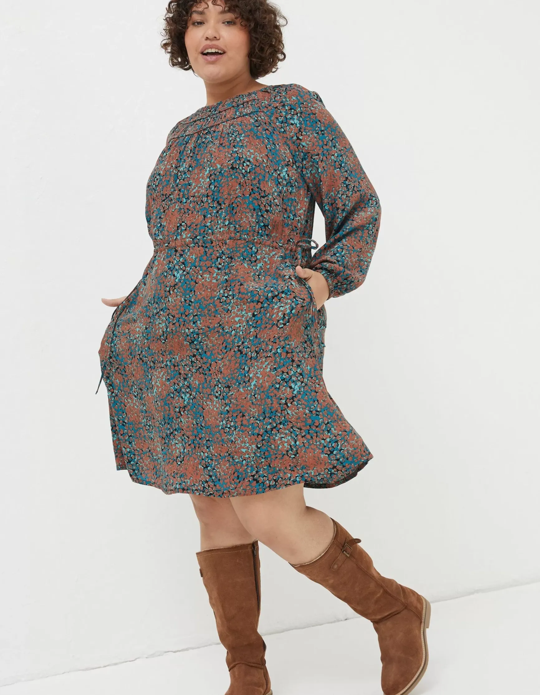 FatFace Taylor Textured Spot Dress|Women Dresses