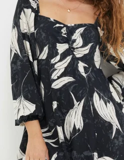 FatFace Tessa Twilight Leaves Midi Dress|Women Dresses