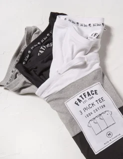 FatFace Three Pack Crew Neck T-Shirts|Men T-Shirts