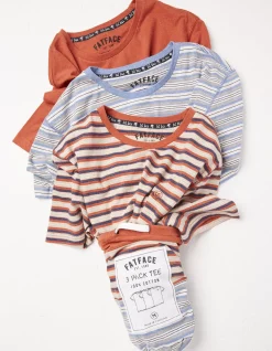 FatFace Three Pack Stripe T-Shirts|Men Nightwear & Pyjamas