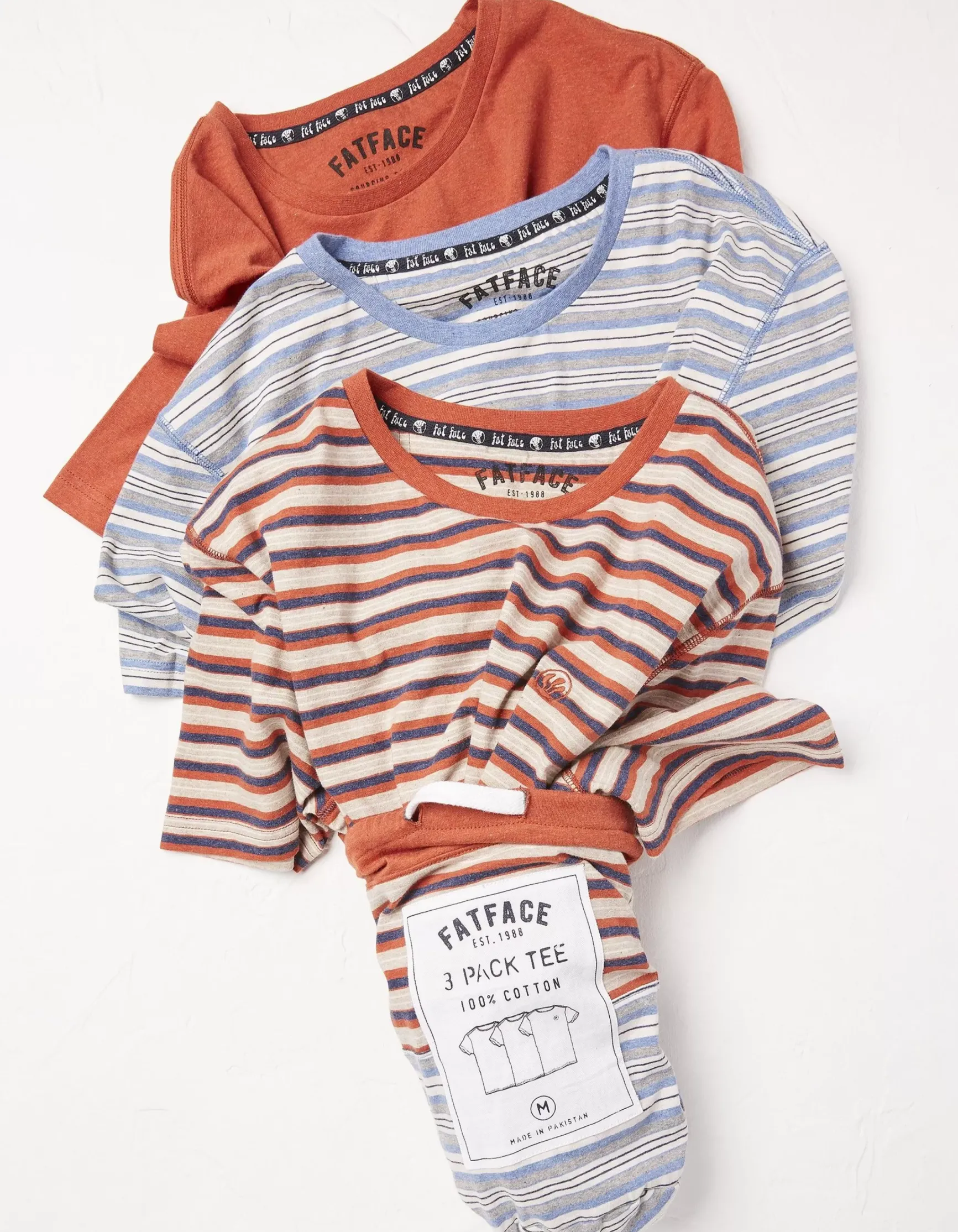 FatFace Three Pack Stripe T-Shirts|Men Nightwear & Pyjamas
