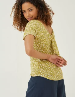 FatFace Tie Back Paint Linen T-Shirt|Women Tops & T-Shirts