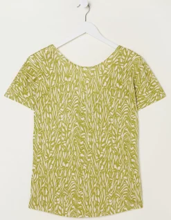 FatFace Tie Back Paint Linen T-Shirt|Women Tops & T-Shirts