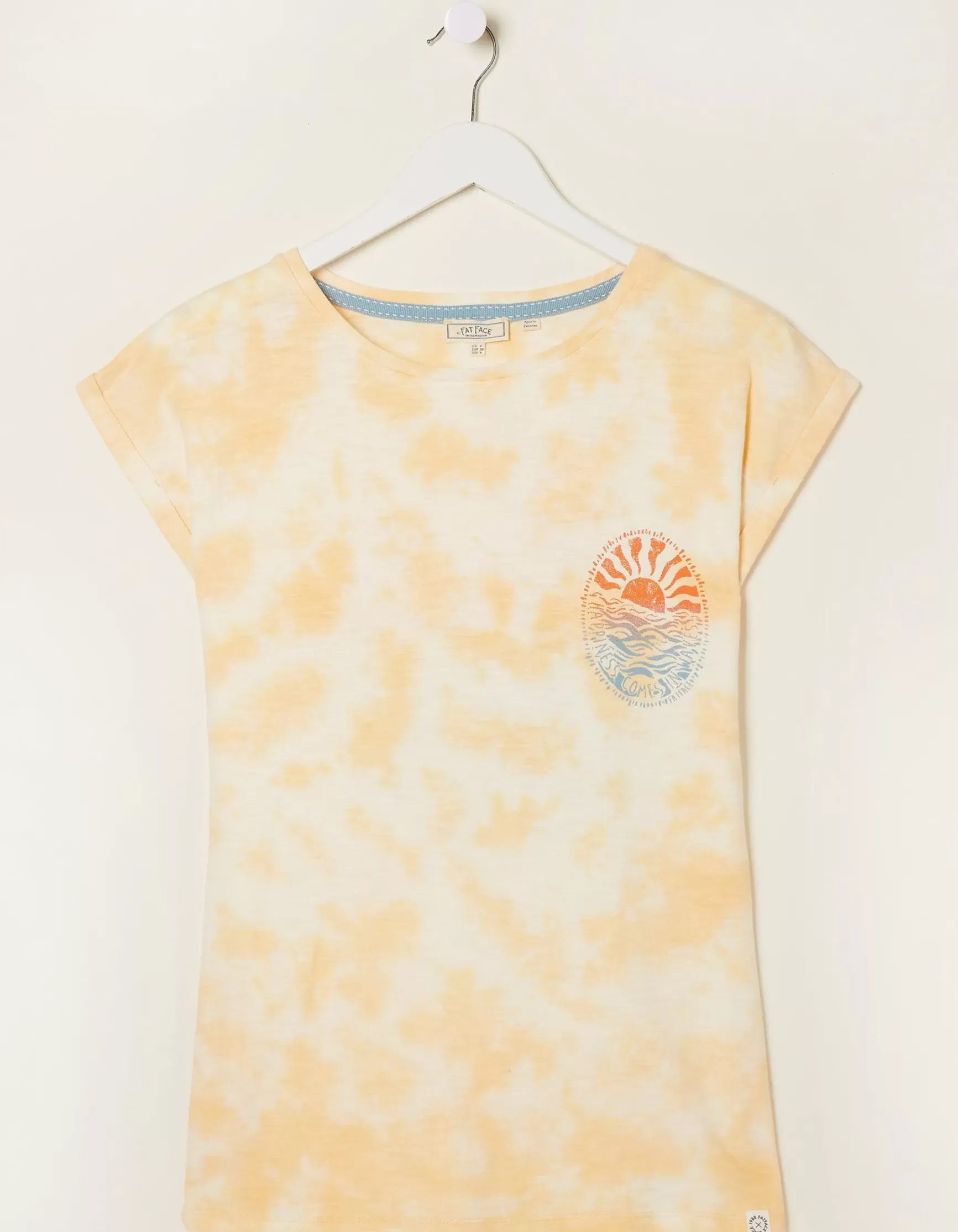 FatFace Tie Dye Happiness T-Shirt|Women Tops & T-Shirts