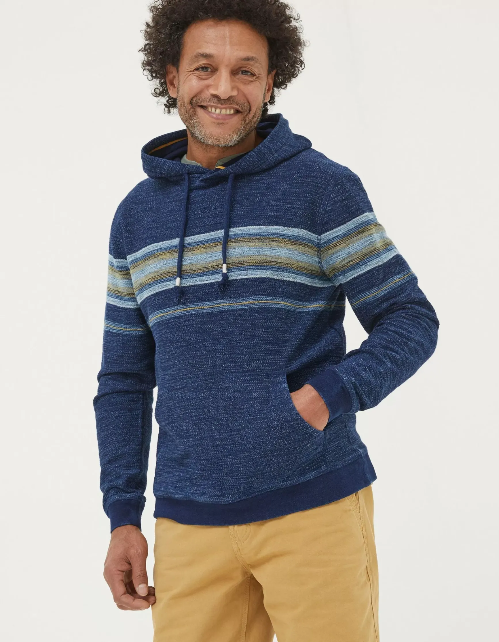 FatFace Trescowe Indigo Stripe Hoodie|Men View All