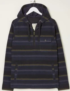 FatFace Trescowe Stripe Half Zip Hoodie|Men Sweatshirts & Hoodies