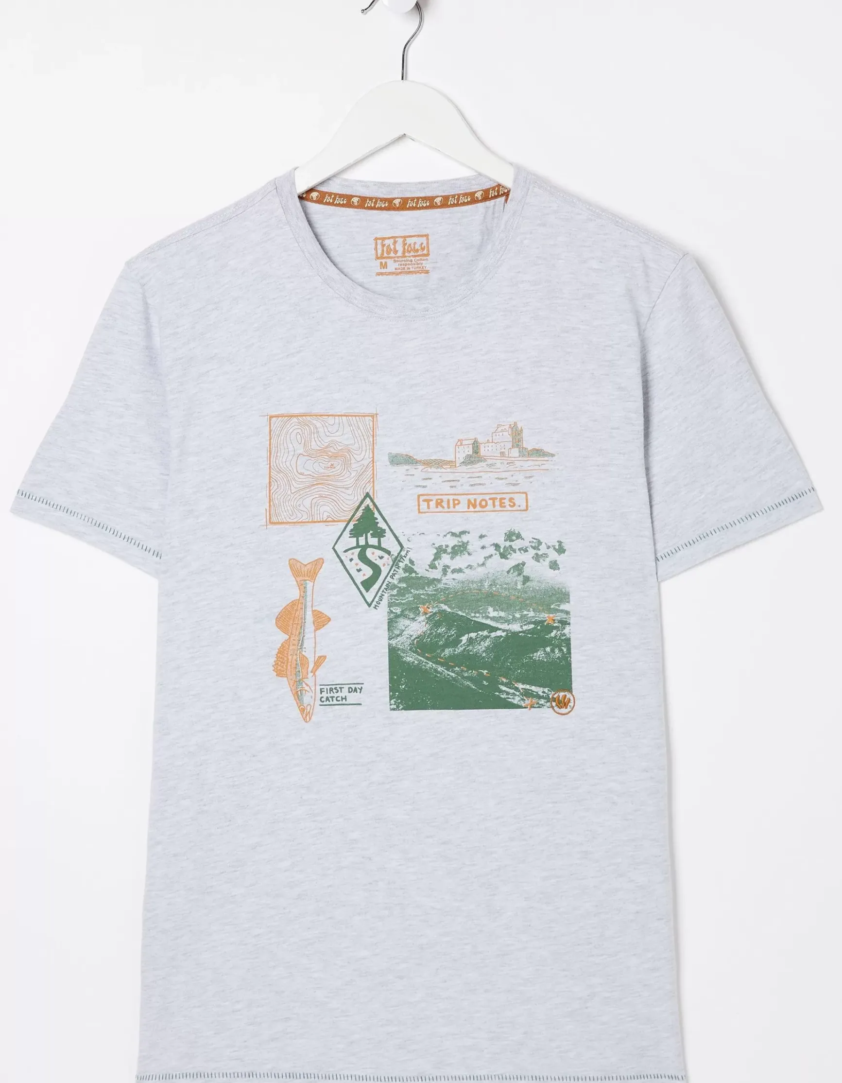 FatFace Trip Notes Printed T-Shirt|Men T-Shirts