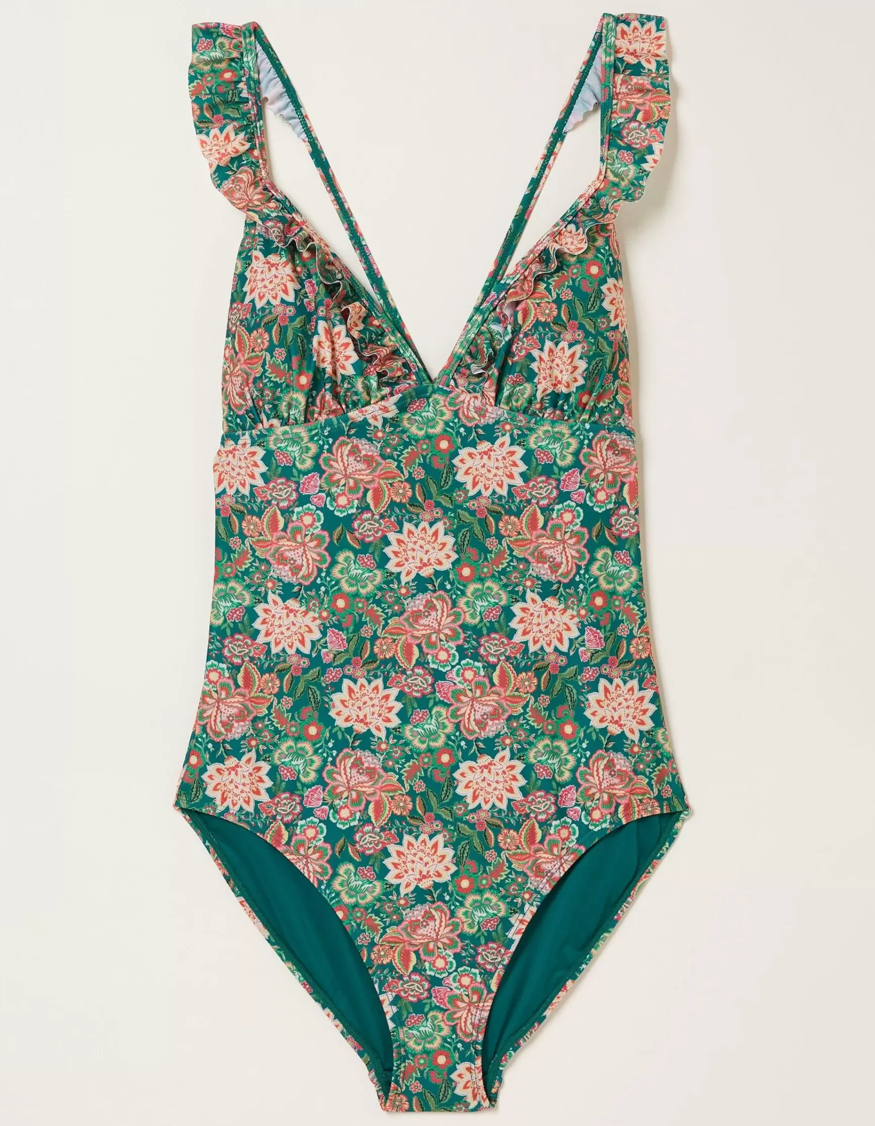 FatFace Tummy Control Paradise Frill Swimsuit|Women Beachwear & Swimwear