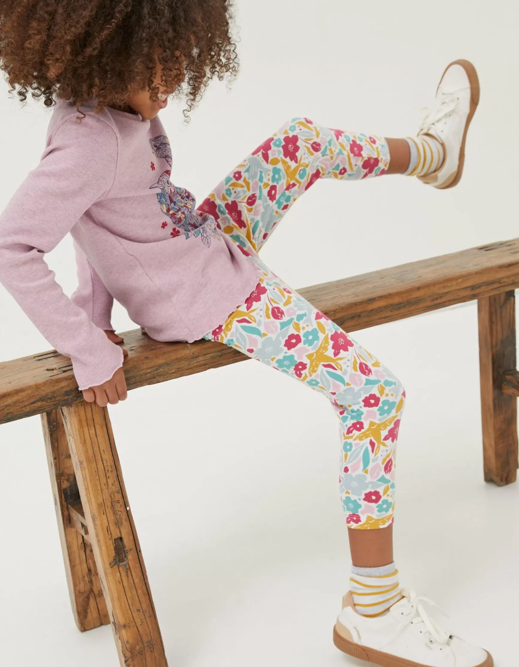 FatFace Two Pack Floral Blooms Crop Leggings|Girls View All