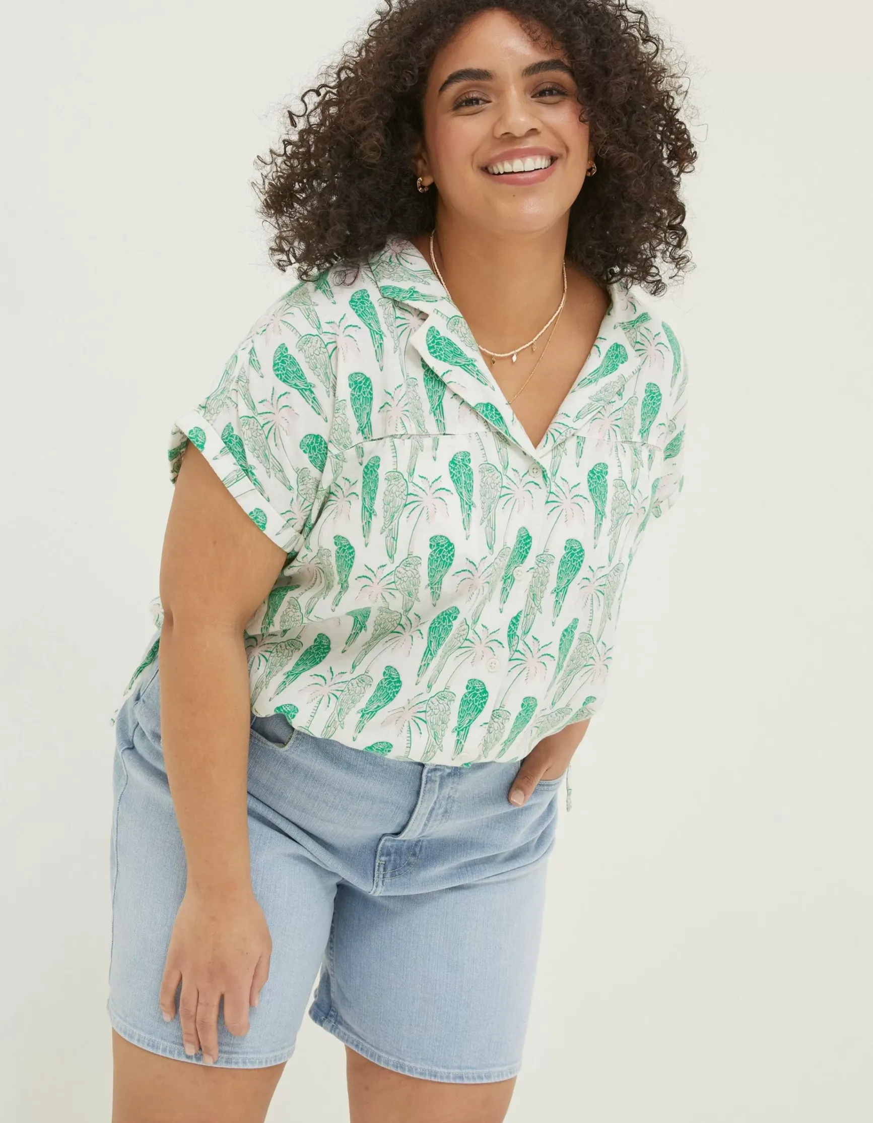 FatFace Val Parrot Linen Blend Shirt|Women Shirts & Blouses