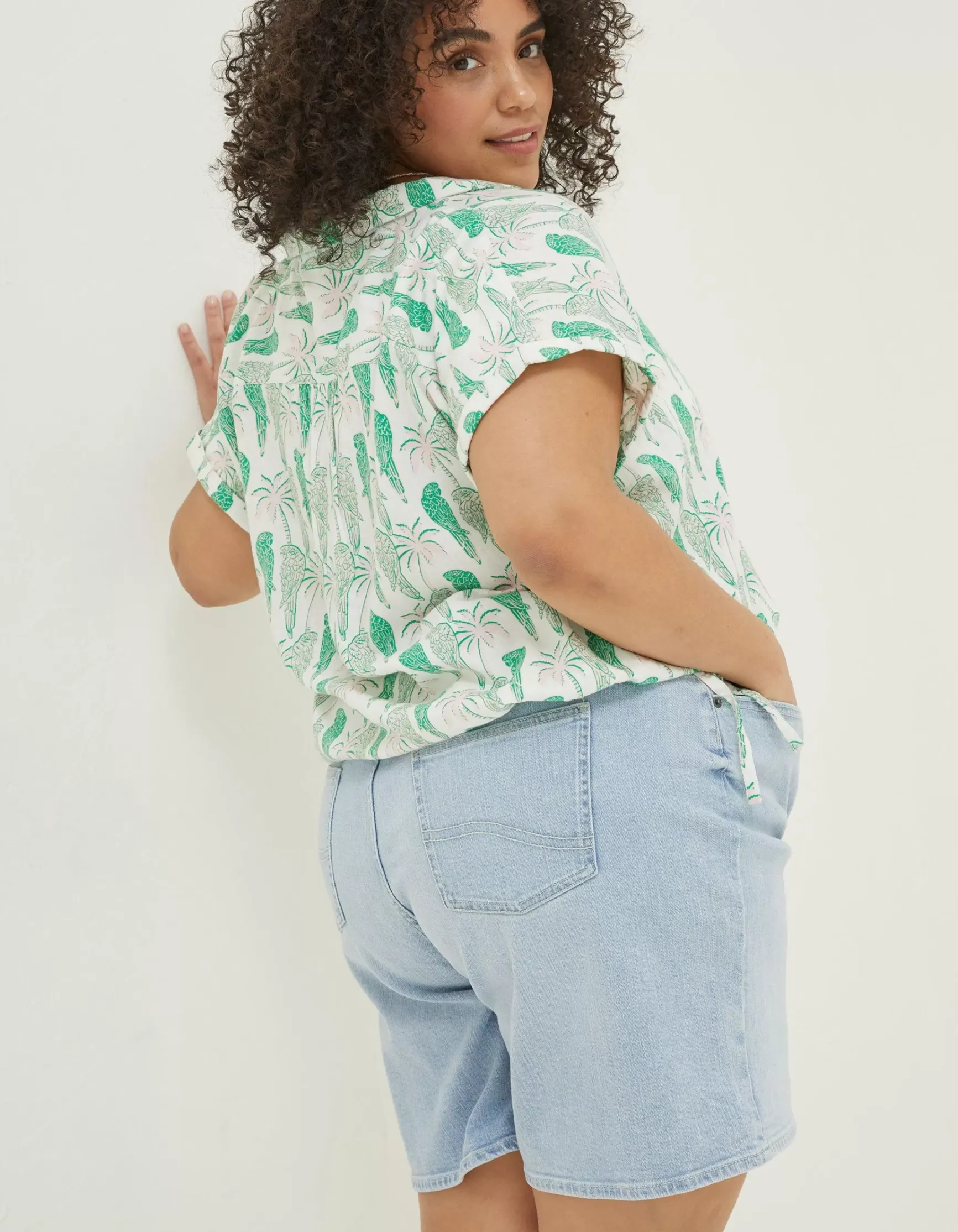 FatFace Val Parrot Linen Blend Shirt|Women Shirts & Blouses