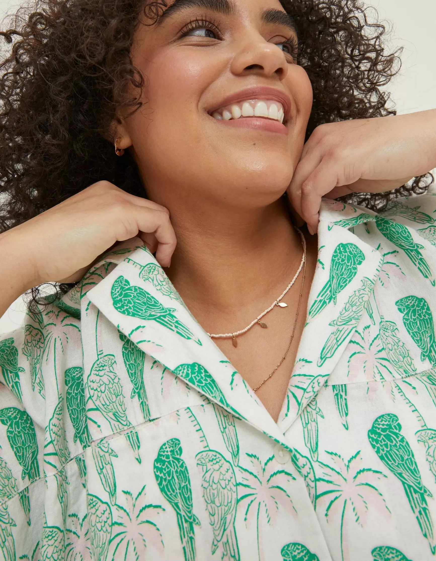 FatFace Val Parrot Linen Blend Shirt|Women Shirts & Blouses