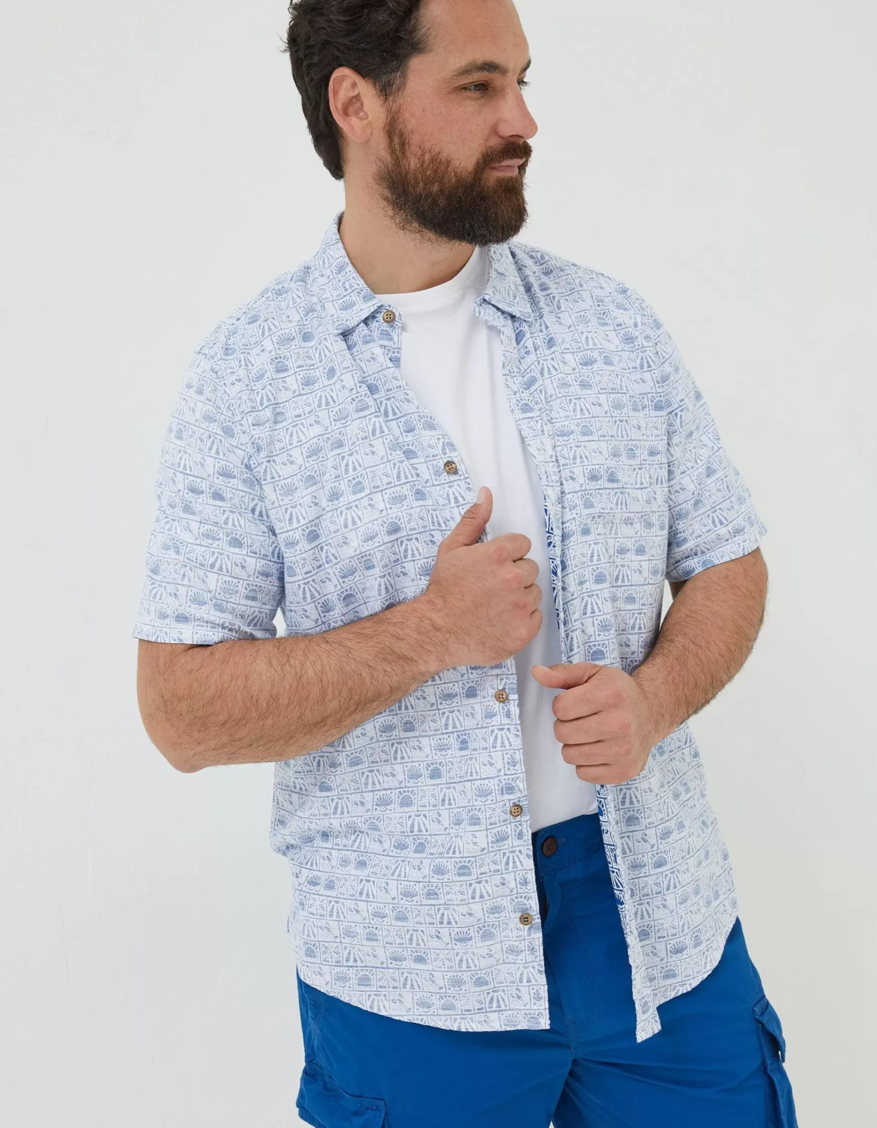 FatFace Vintage Tile Print Shirt|Men Shirts