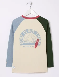 FatFace Waffle Jersey Raglan T-Shirt|Boys View All