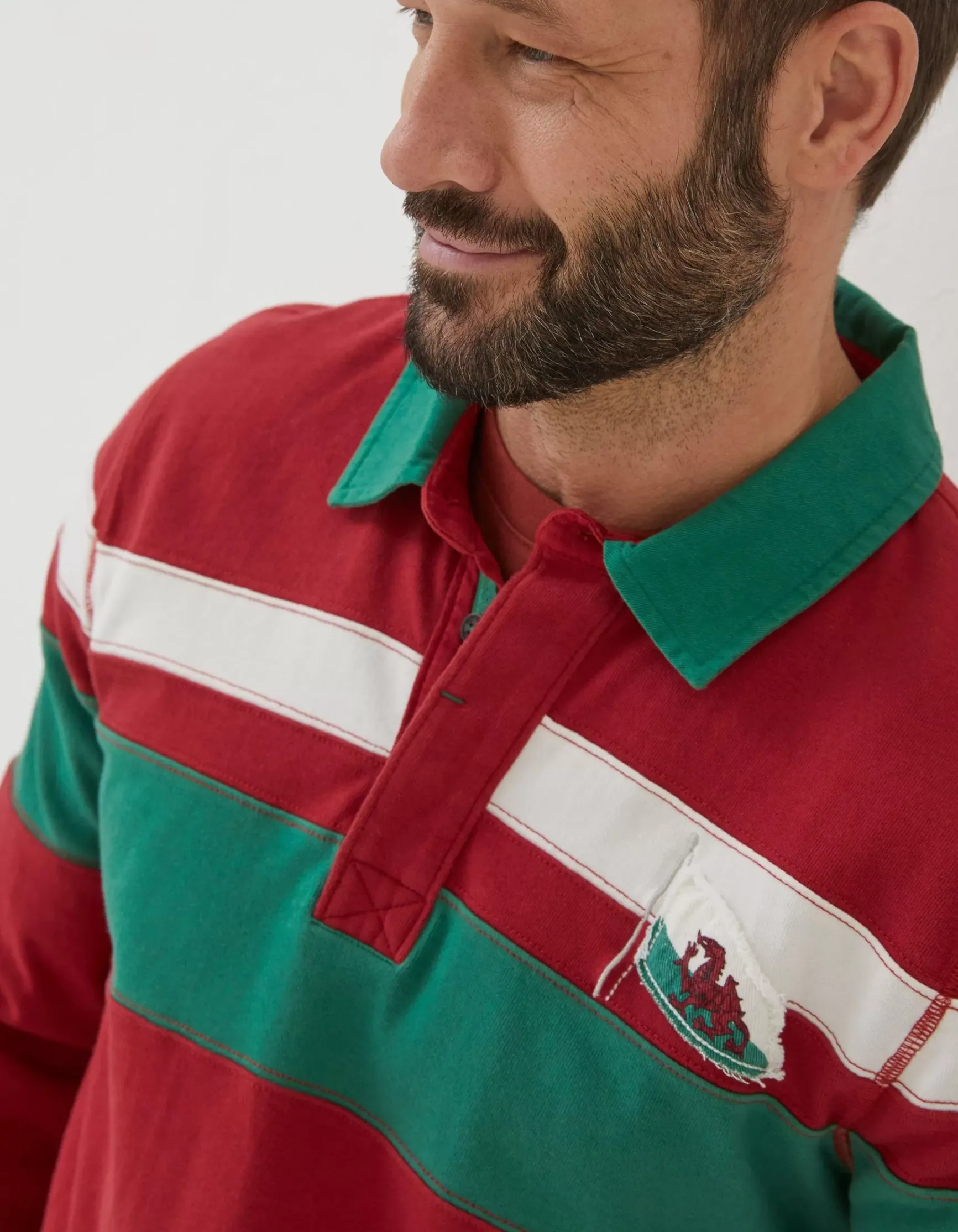 FatFace Wales Nation Rugby Shirt|Men T-Shirts