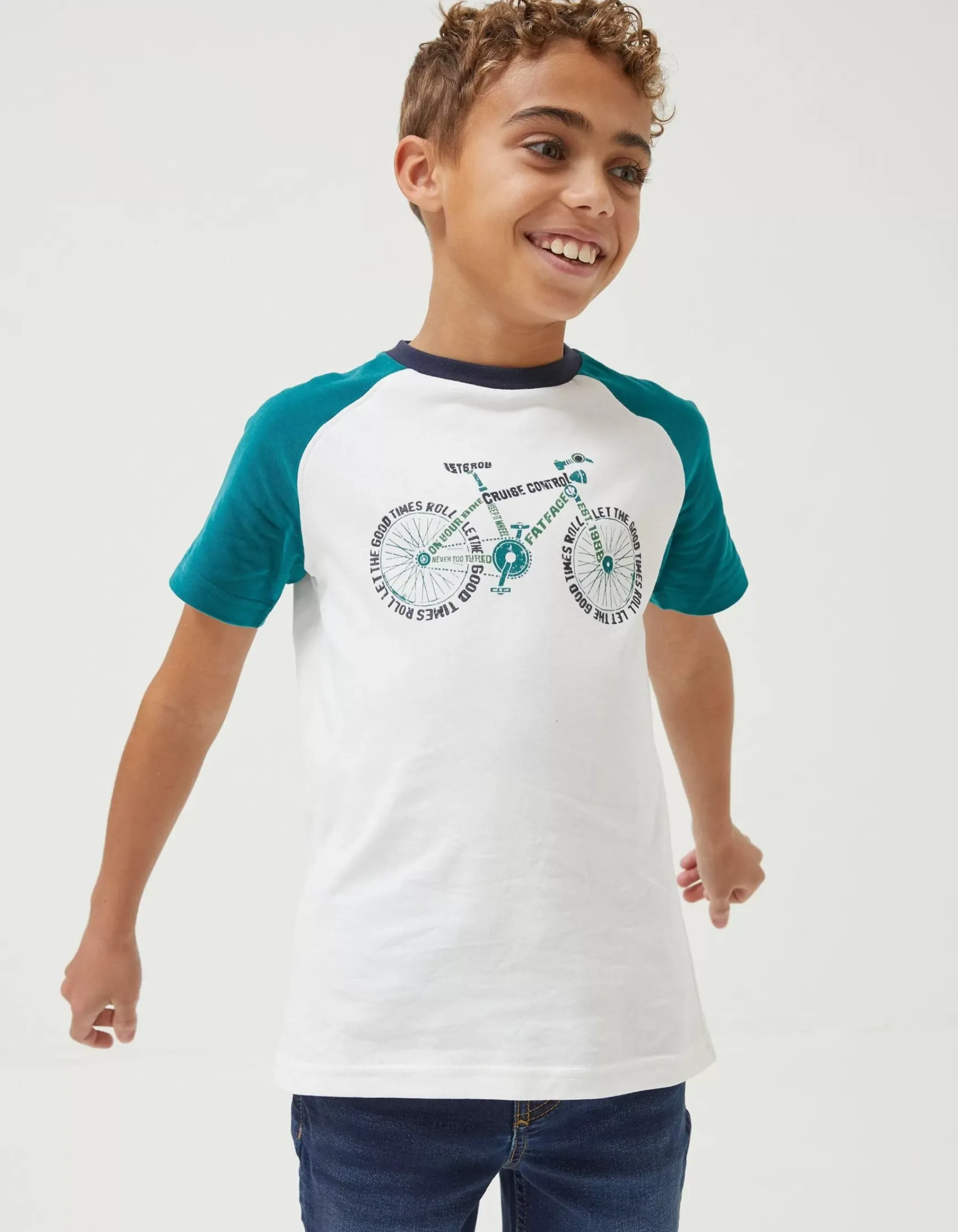 FatFace Word Bike Jersey T Shirt|Boys View All